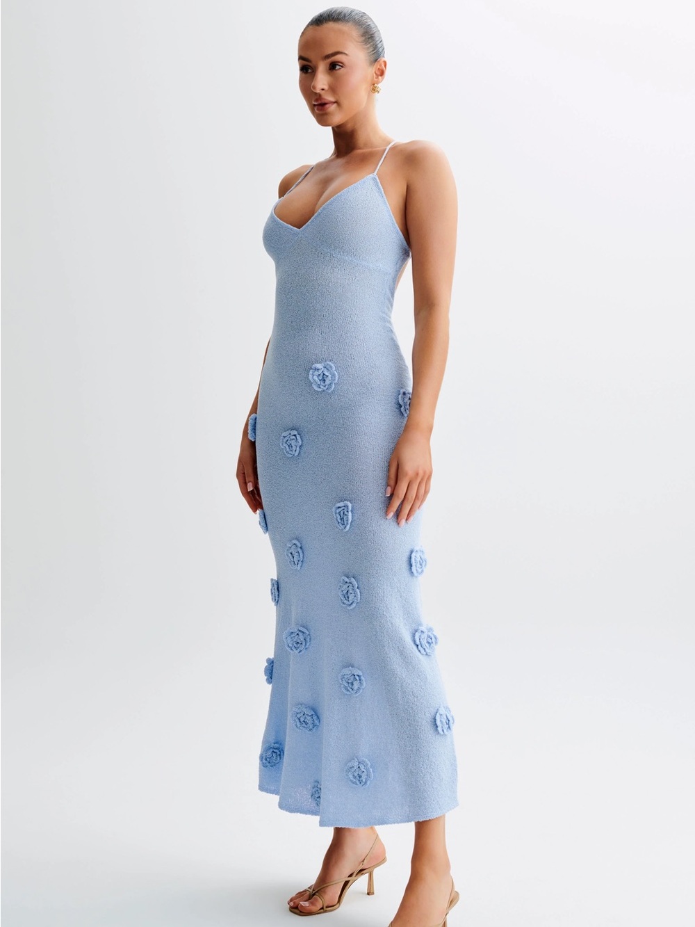 Meshki Suki Knit Maxi Dress-Light Blue